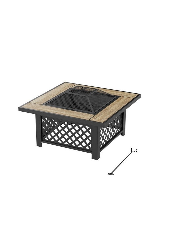 حفرة نار مربعة الشكل بمسطح من البلاط أسود وبني 37.5 بوصة SRFP21812 - Image 2